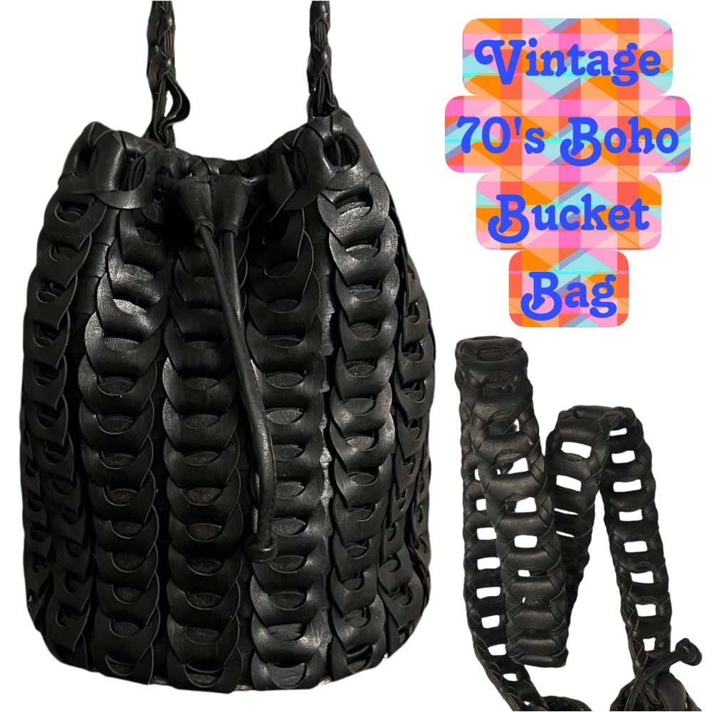 Black Boho Bucket Bag